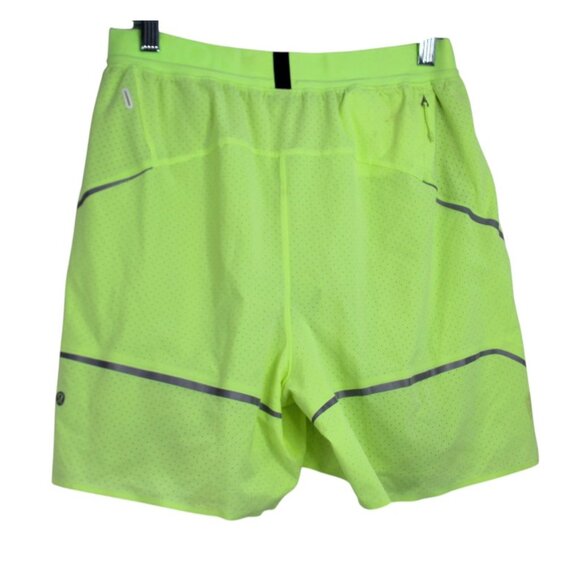 Lululemon Men’s Surge Athletic Running Shorts in Neon Green Yellow Volt - Picture 4 of 8
